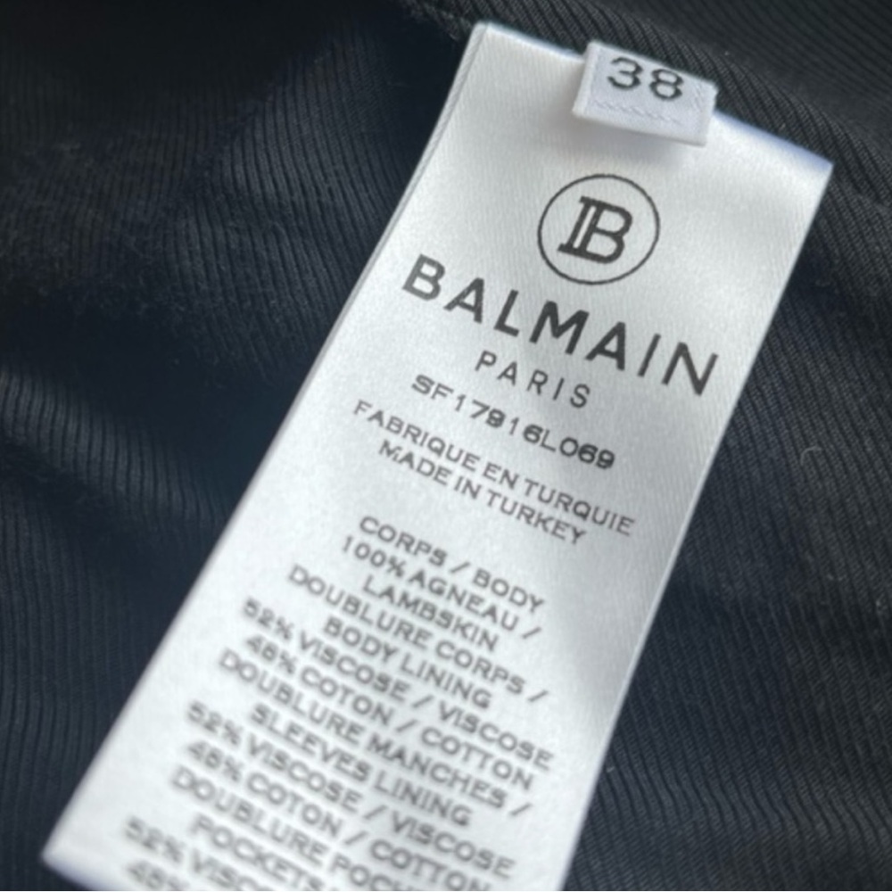 New authentic BALMAIN CLASSIC 6-BUTTON LEATHER JACKET SZ38 - Picture 7 of 9